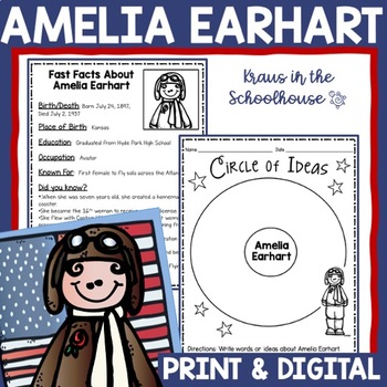 Preview of Amelia Earhart Biography Activities | Easel Activity Distance Learning