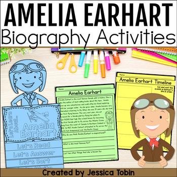 Preview of Amelia Earhart - Women's History Month Biography Graphic Organizer & Reading