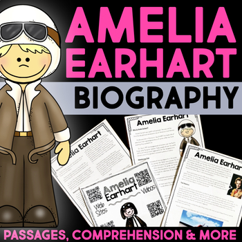 Preview of Amelia Earhart Reading Passage Biography Research Activities - Women's History