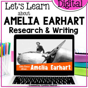 Preview of Amelia Earhart Biography Research Womens History Google Slides