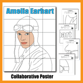 Amelia Earhart Collaborative Poster Art Coloring page, Wom