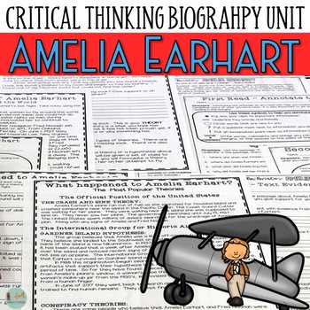 Preview of Amelia Earhart Comprehension Passages & Critical Thinking Activity