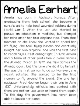 Amelia Earhart Biography Pack Distance Learning by A Page Out of History