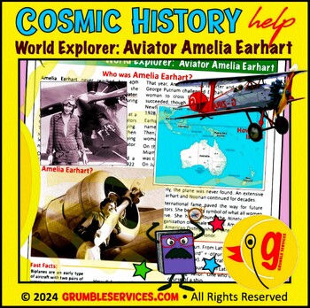 Preview of World History: Aviator Amelia Earhart World Explorer • "Greatest Female Flyer"