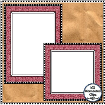 Amelia Frames Square Rectangle Borders Clipart Swirls by KB Konnected