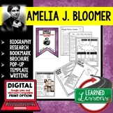 Amelia J. Bloomer Biography Research, Bookmark Brochure, P