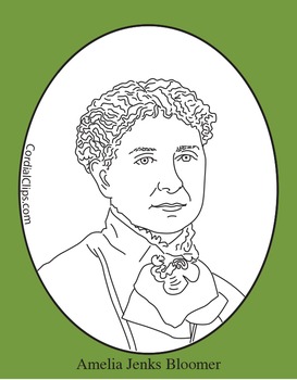 Amelia Jenks Bloomer Clip Art, Coloring Page or Mini Poster by Cordial ...