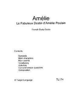 Preview of Amelie-French Study Guide