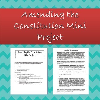 Preview of Amendments to the Constitution Mini Project