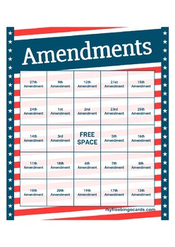 Preview of Amendment Bingo