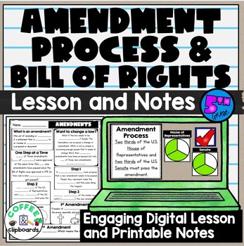Preview of Amendment Process and Bill of Rights Digital PPT Lesson and Notes (SS5CG2)