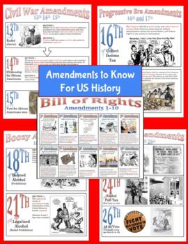 Preview of Amendment to Know for US History Posters Bundle