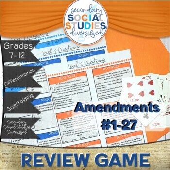 Preview of Amendments | 1-27 | Review Game | Test Prep | Use with Most Board Games