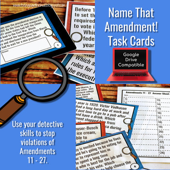 Preview of Amendments 11 - 27 Task Cards and Walk the Room