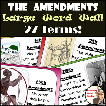 Preview of Amendments to the United States Constitution Word Wall