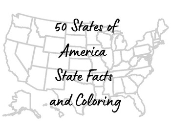 Preview of America! 50 States and State Facts Coloring Pages