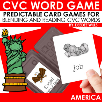 Preview of America CVC Word Game: Blending and Reading CVC Word Practice