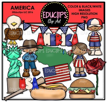 Preview of America Clip Art Bundle {Educlips Clipart}