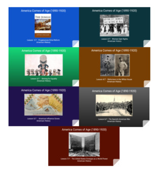 Preview of America Comes of Age (1890-1920) Notes - 7 Presentations - 176 Slides