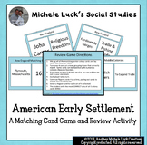 America Early Settlement Game Card Review Activity Colonies