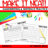 America Handwriting Practice Themed Handwriting and Sentences