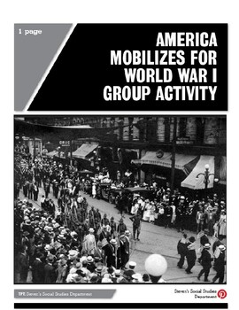Preview of America Mobilizes for World War I Group Activity