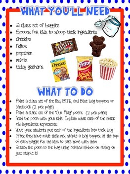 America Patriotic Snack Mix - Red, BITE, and Blue {Fun Poem} and {Bag ...