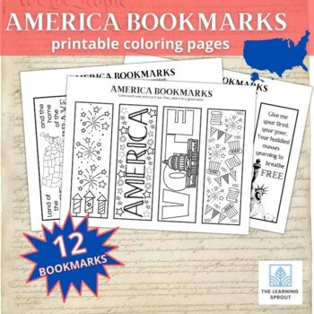 Preview of America Printable Bookmarks / Election Coloring Pages / Presidents Day