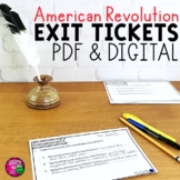 American Revolution & Revolutionary War Exit Tickets Set -