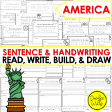 America Sentence Writing Read, Trace, Glue, and Draw