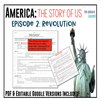 Preview of America: The Story of US-Episode 2: Revolution Wrksht & Google Doc