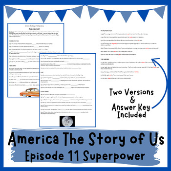 Preview of America The Story of Us - Episode 11 Superpower Video Worksheet
