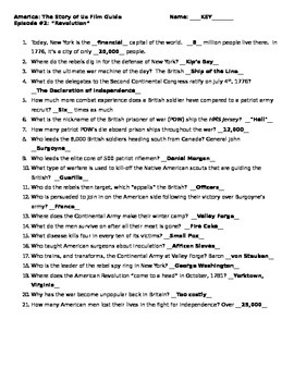 America the Story of Us: Episode 1 Rebels guided notes TpT Worksheet