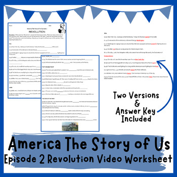 Preview of America The Story of Us - Episode 2 Revolution Video Worksheet