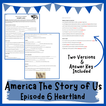 America The Story of Us Episode 6 Heartland Video Worksheet TpT