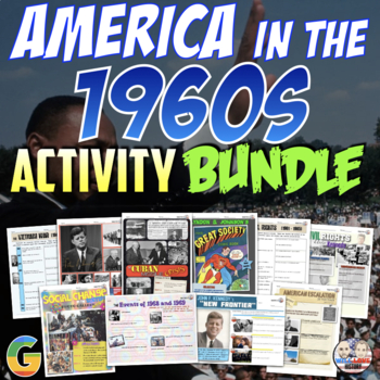 Preview of America in the 1960's Distance Learning Activity Bundle