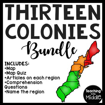 Preview of America's Thirteen 13 Colonies Reading Comprehension Bundle Colonial America