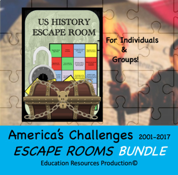 Preview of America's Challenges for a New Century 2000-2017 - Escape Room Bundle