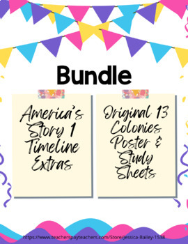 Preview of America's Story 1 Timeline Extras and Original 13 Colonies Poster Bundle