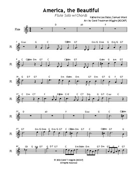 Preview of America, the Beautiful (Flute Solo with Chords)