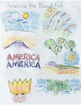 Preview of America the Beautiful Lyrics in Pictures - Songs for Class