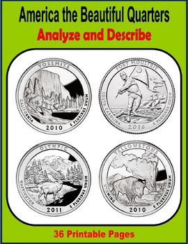 Preview of America the Beautiful Quarters - Analyze and Describe
