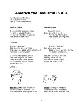Preview of America the Beautiful in ASL