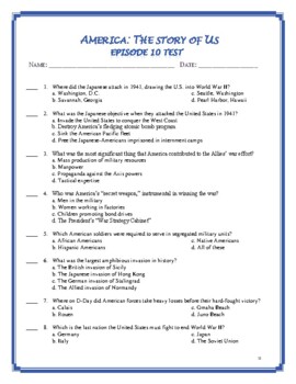 America the Story of US Episode 10 Quiz and Worksheet: World War II