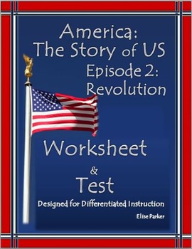 Preview of DIST. LEARNING America the Story of US Episode 2 Quiz and Worksheet: Revolution