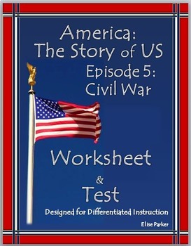 Preview of DISTANCE LEARNINGAmerica the Story of US Episode 5 Quiz and Worksheet: Civil War