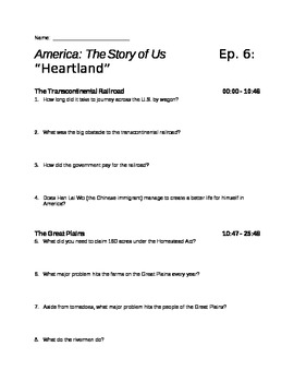 America the Story of Us  Episode 6: quot;Heartlandquot; Viewing Guide  TpT
