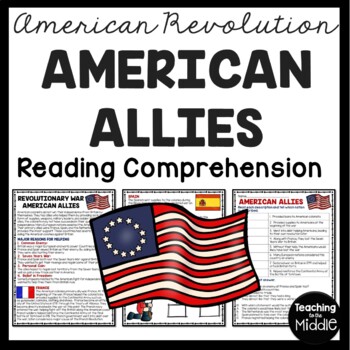 Preview of American Allies Revolutionary War Reading Comprehension American Revolution