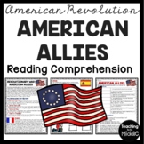 American Allies Revolutionary War Reading Comprehension Am