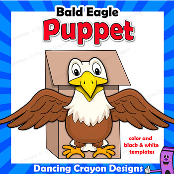 Preview of American Bald Eagle Craft Activity | Paper Bag Puppet Template